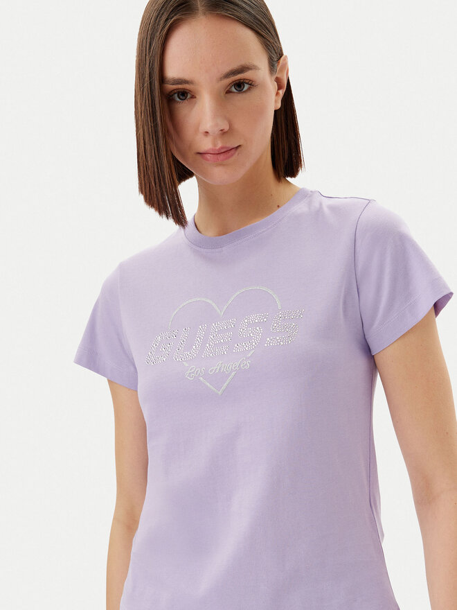 Guess Guess Marškinėliai V5GI10 K9RM1 Violetinė Regular Fit