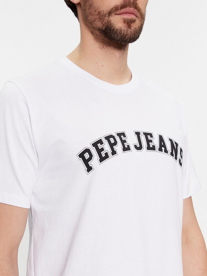 Pepe Jeans Pepe Jeans Marškinėliai Clement PM509220 Balta Regular Fit