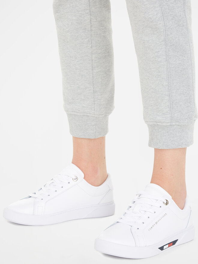 Tommy Hilfiger Laisvalaikio batai Tommy Hilfiger Global Stripes Court Sneaker FW0FW07559 Balta