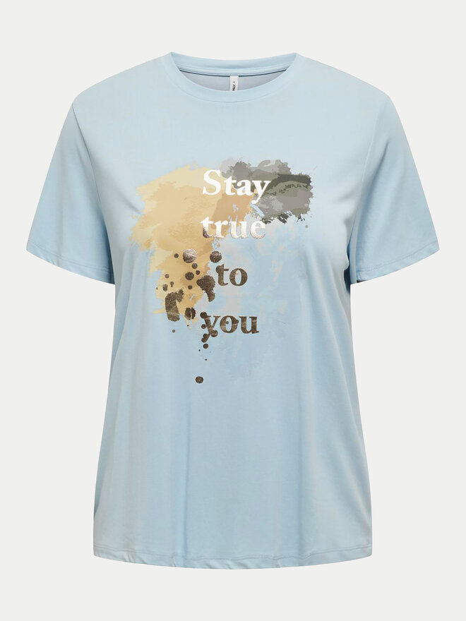 ONLY ONLY Camiseta 15303212 Celeste Regular Fit