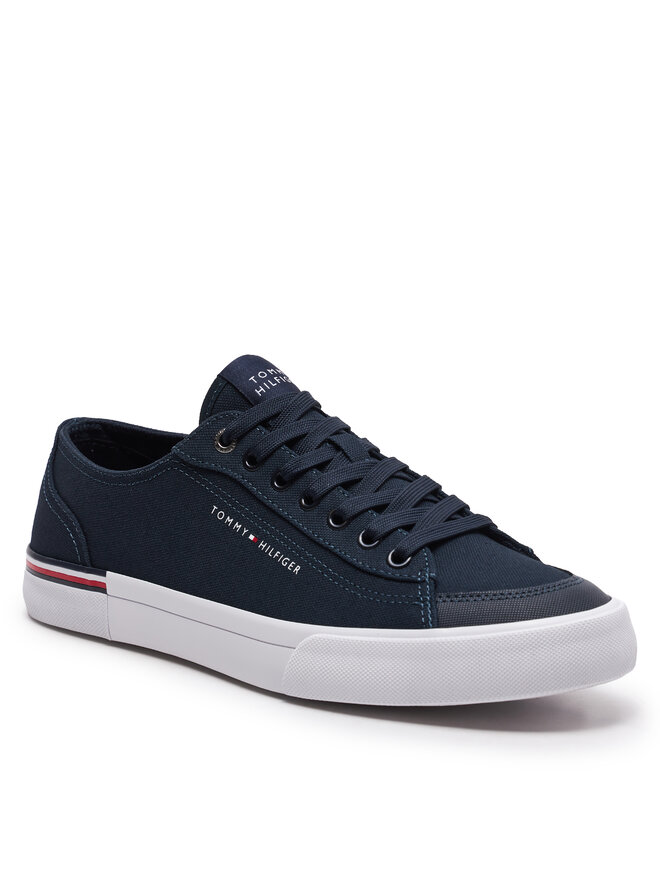 Tommy Hilfiger Sneakers aus Stoff Tommy Hilfiger Corporate Vulc Canvas FM0FM04954 Dunkelblau