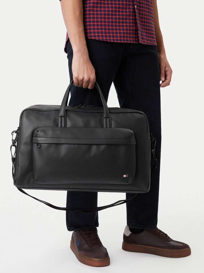 Tommy Hilfiger Borsa weekend Tommy Hilfiger Th Flag Duffle AM0AM14007 Nero