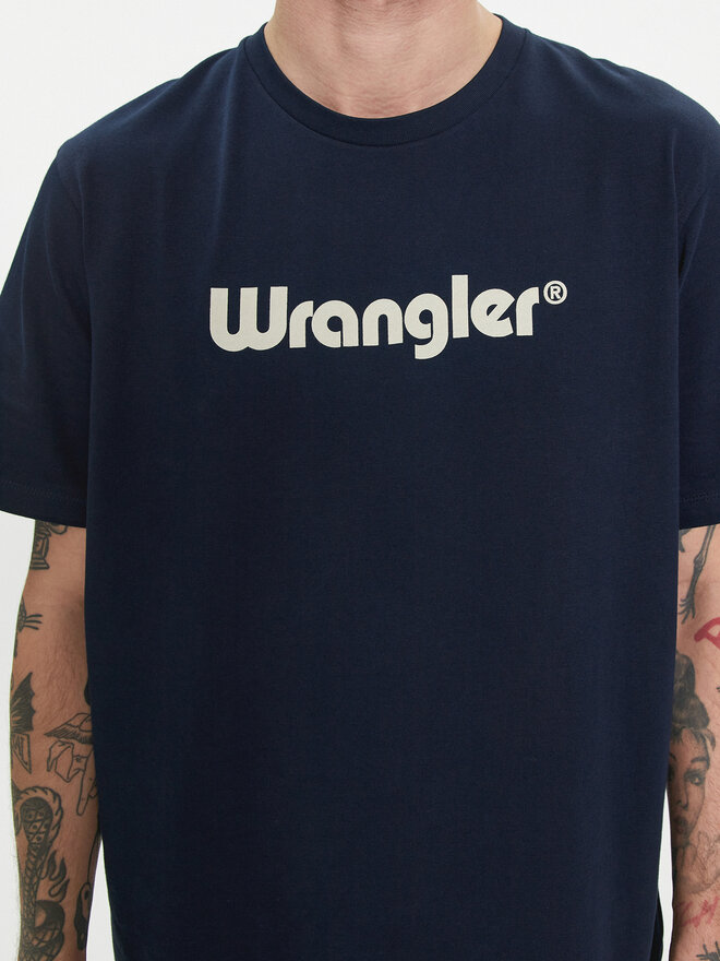 Wrangler Wrangler Marškinėliai Logo 112350524 Tamsiai mėlyna Regular Fit