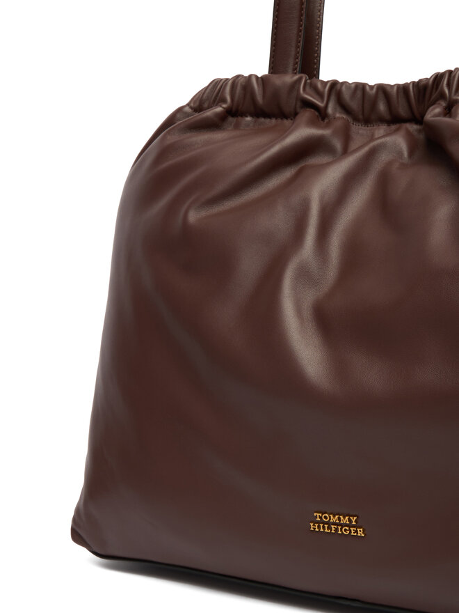 Tommy Hilfiger Handtasche Tommy Hilfiger Soft Leather Tote AW0AW18308 Dunkelrot