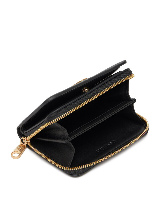 Calvin Klein Velika moška denarnica Calvin Klein Minimal Monogrm Lthr Med Flap Zi LV04F1064G Črna
