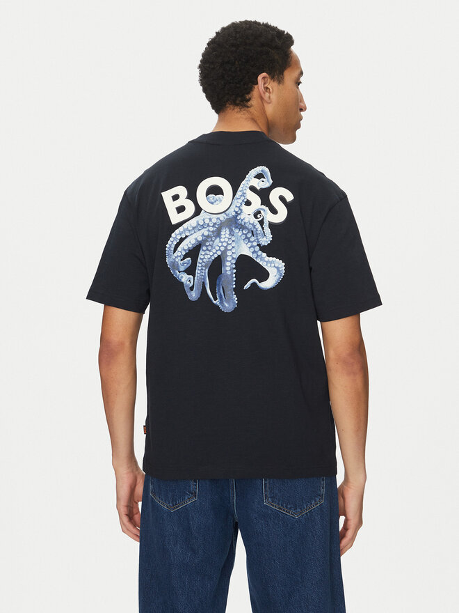 BOSS BOSS T-Shirt Numbers 50540520 Dunkelblau Relaxed Fit