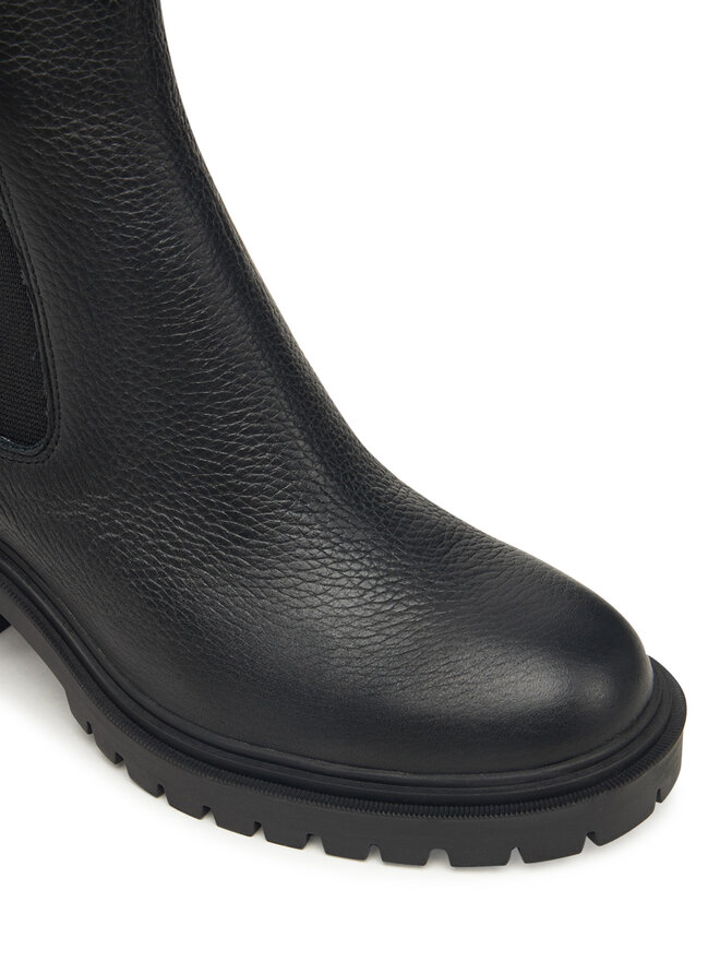 Tommy Hilfiger Боти Tommy Hilfiger Th Leather Chelsea Cleated Heel FW0FW08774 Черен