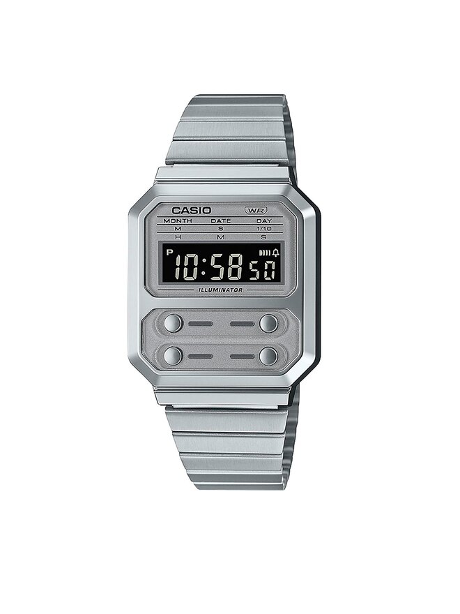 Casio Zegarek Casio Vintage A100WE-7BEF Srebrny