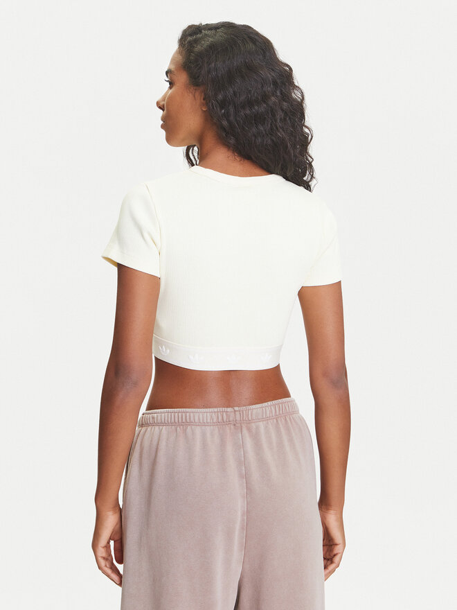 adidas adidas Majica Ribbed JD0040 Bež Slim Fit