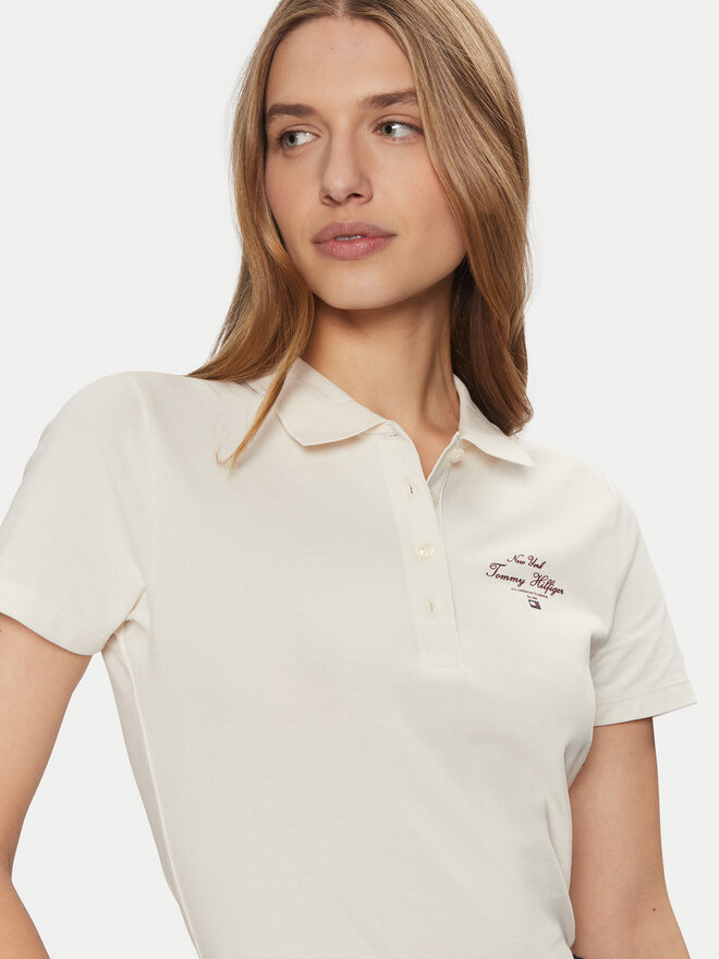 Tommy Hilfiger Tommy Hilfiger Pólóing WW0WW43930 Bézs Slim Fit