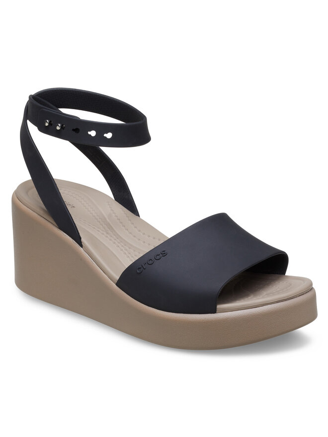 Crocs Sandały Crocs Brooklyn Ankle Strap Wedge 209406 Czarny