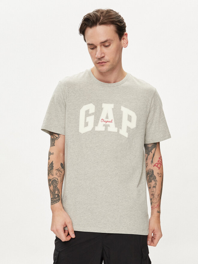 Gap Gap Marškinėliai 471777-06 Pilka Regular Fit