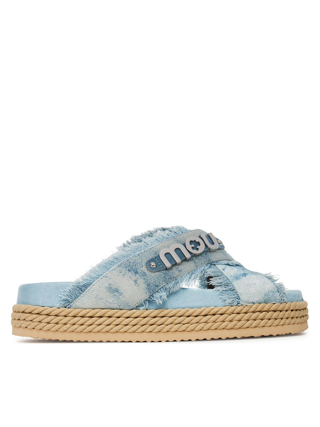 Mou Pantoletten Mou Criss-cross MU.SW451010K Blau