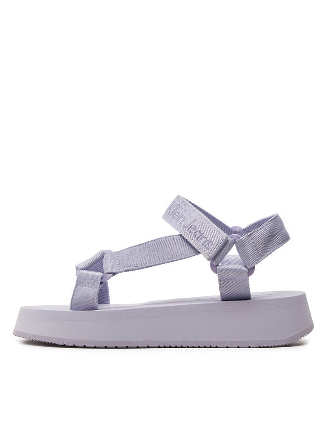Calvin Klein Jeans Sandali Calvin Klein Jeans Sandal Velcro Webbing In Mtl YW0YW01480 Vijolična