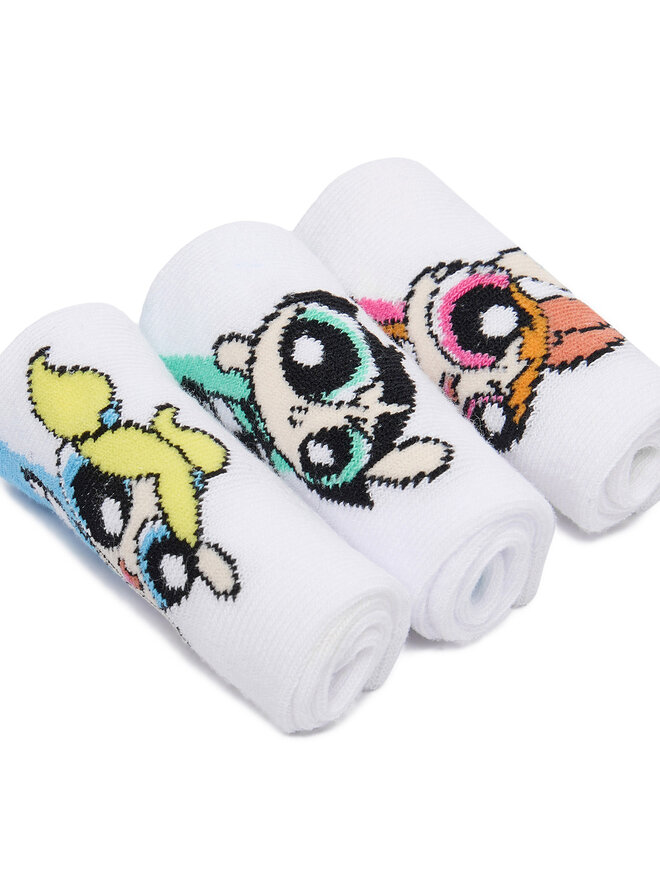 Powerpuff Girls Короткі шкарпетки Powerpuff Girls CEO-ACCCS-AW25-314WBPPG(3-PACK) Білий