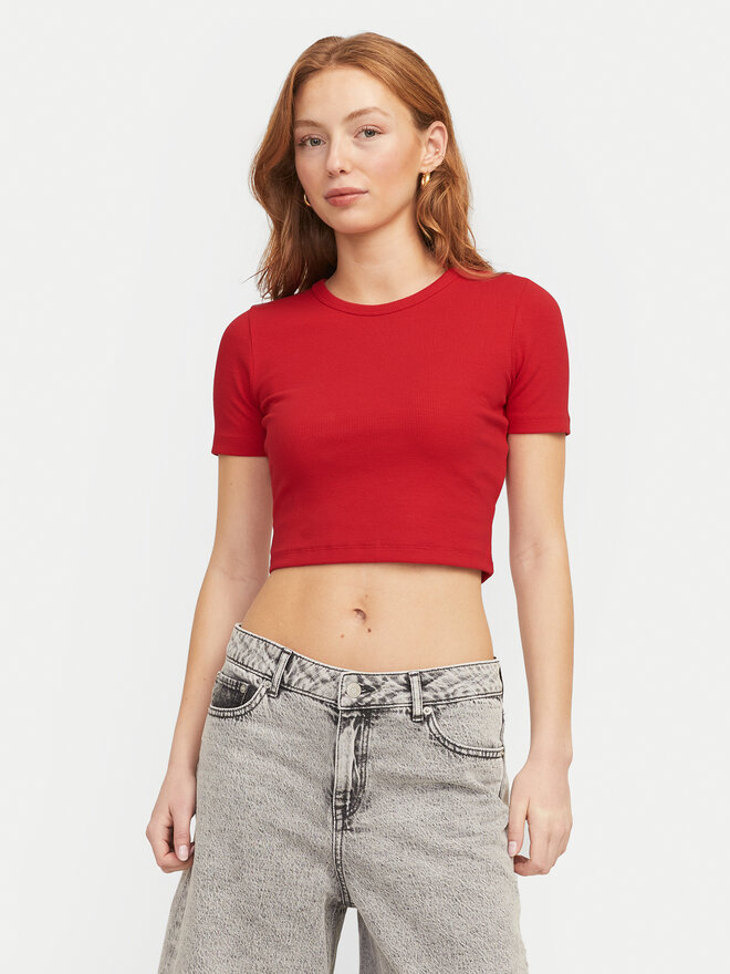 JJXX JJXX Camiseta Florie 12217164 Rojo Slim Fit