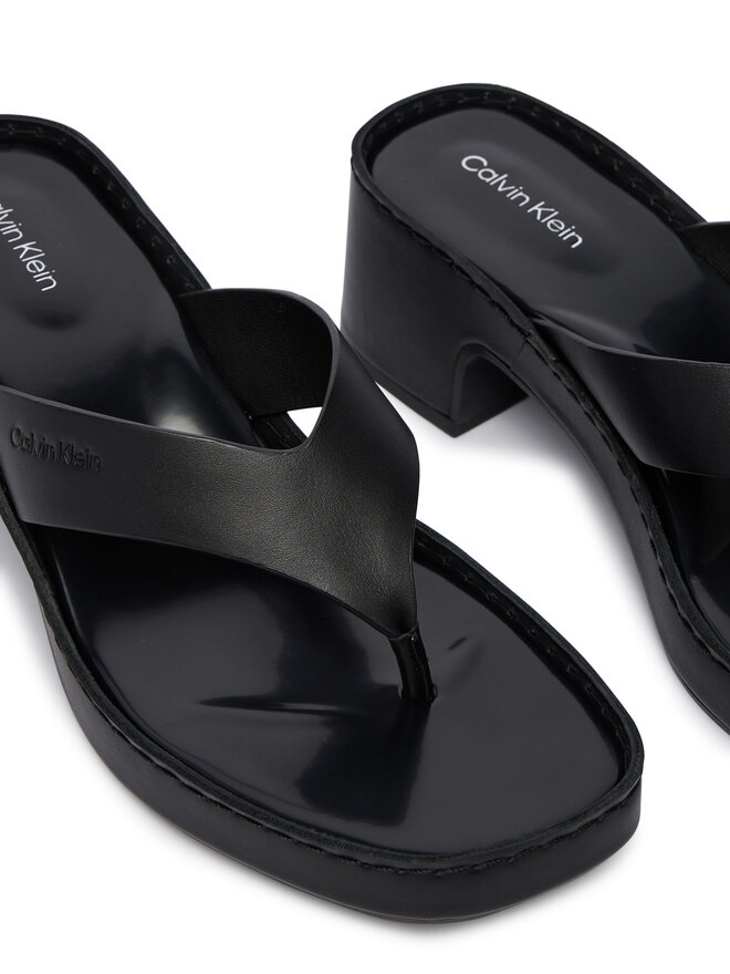 Calvin Klein Zehentrenner Calvin Klein Block Heel Sndl Thong Lth HW0HW02913 Schwarz