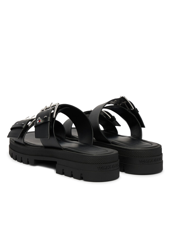 Tommy Jeans Pantoletten Tommy Jeans Tjw Buckle Straps Sandal EN0EN02966 Schwarz