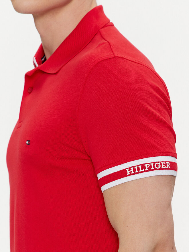 Tommy Hilfiger Tommy Hilfiger Pólóing Monotype MW0MW34737 Piros Slim Fit