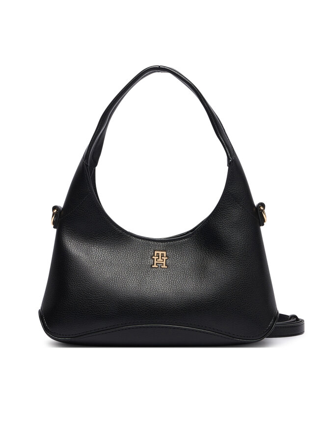 Tommy Hilfiger Handtasche Tommy Hilfiger Th Everyday Mini Hobo AW0AW19185 Schwarz