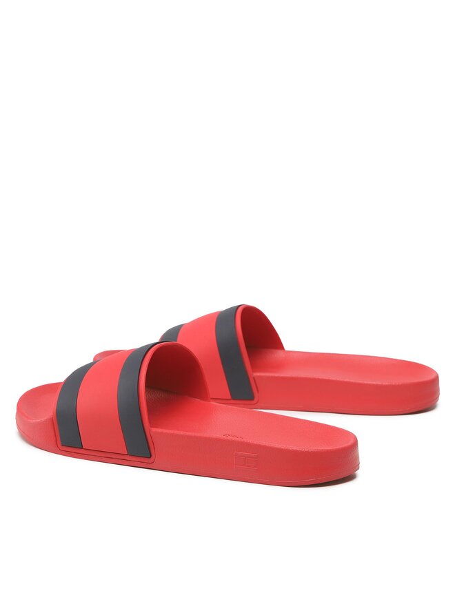 Tommy Hilfiger Klapki Tommy Hilfiger Rubber Th Flag Pool Slide FM0FM04263 Czerwony