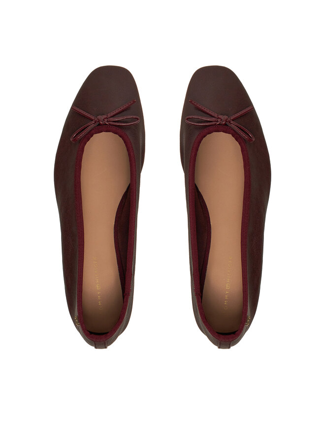 Tommy Hilfiger Balerinke Tommy Hilfiger Soft Leather FW0FW08355 Tamnocrvena