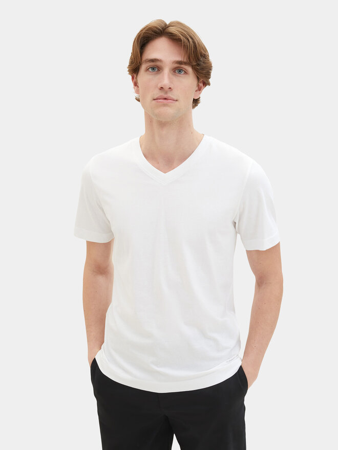 Tom Tailor Tom Tailor Set dveh majic 1037738 Bela Regular Fit