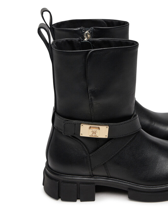 Tommy Hilfiger Stiefeletten Tommy Hilfiger Biker Leather FW0FW08313 Schwarz