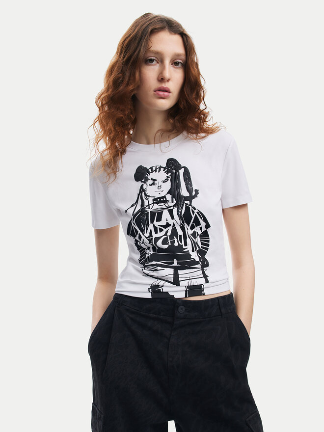Desigual Desigual Camiseta Choi Lacroix 24WWTK90 Blanco Slim Fit