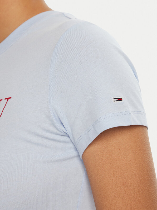 Tommy Jeans Tommy Jeans Camiseta Essential DW0DW19447 Celeste Slim Fit