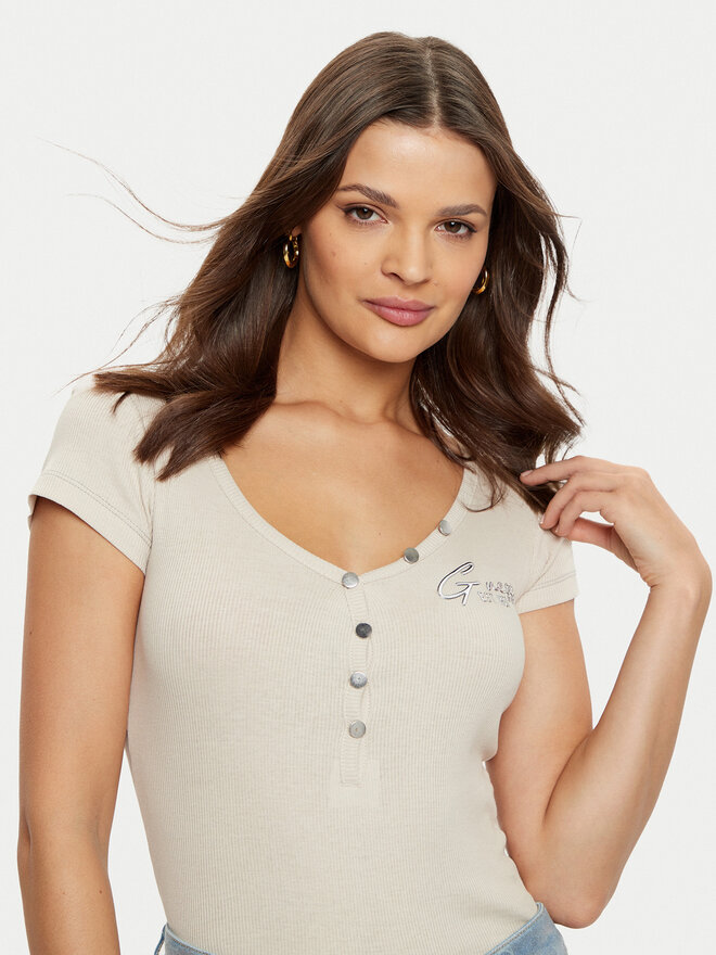 Guess Guess Футболка W4RP47 K1814 Сірий Regular Fit