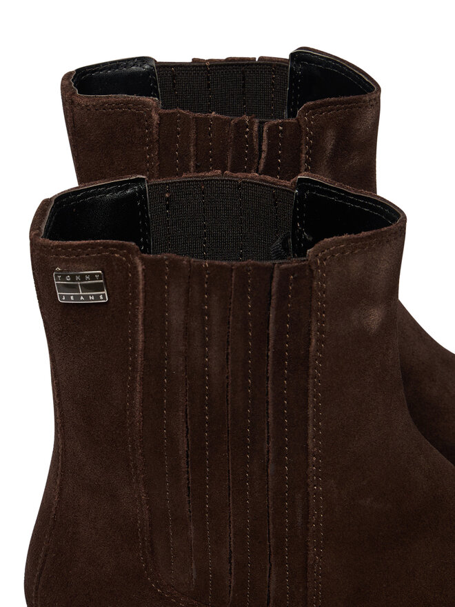 Tommy Jeans Stiefeletten Tommy Jeans Tjw Suede Cowboy Boots EN0EN03142 Dunkelbraun