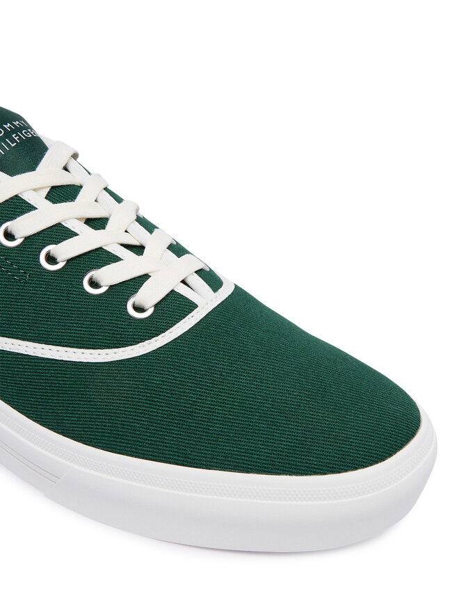 Tommy Hilfiger Sneakers aus Stoff Tommy Hilfiger Th Vulc Cup Long Lace Canvas FM0FM05874 Grün