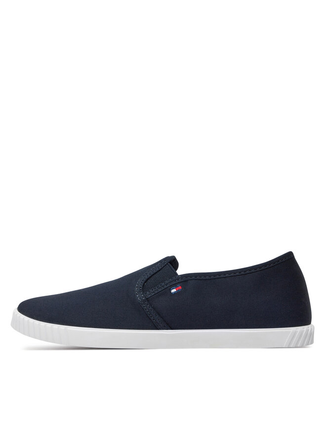 Tommy Hilfiger Гуменки Tommy Hilfiger Canvas Slip-On Sneaker FW0FW07806 Тъмносин