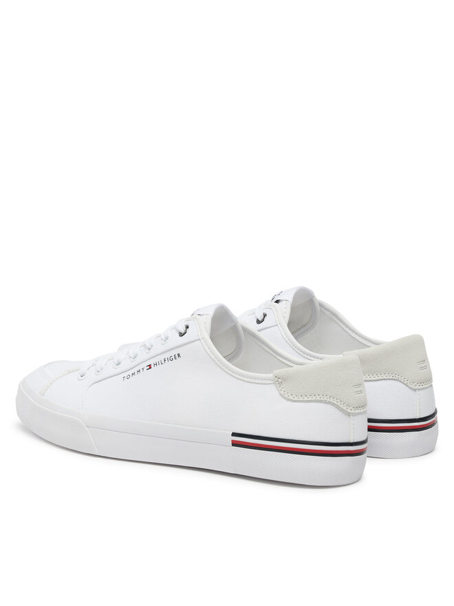 Tommy Hilfiger Πάνινα παπούτσια Tommy Hilfiger Core Corporate Vulc Canvas FM0FM05398 Λευκό