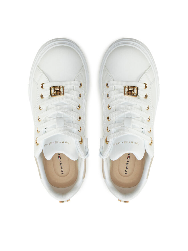 Tommy Hilfiger Sneakersy Tommy Hilfiger Low Cut Lace-Up Sneaker T3A9-33743-1355 S Biały