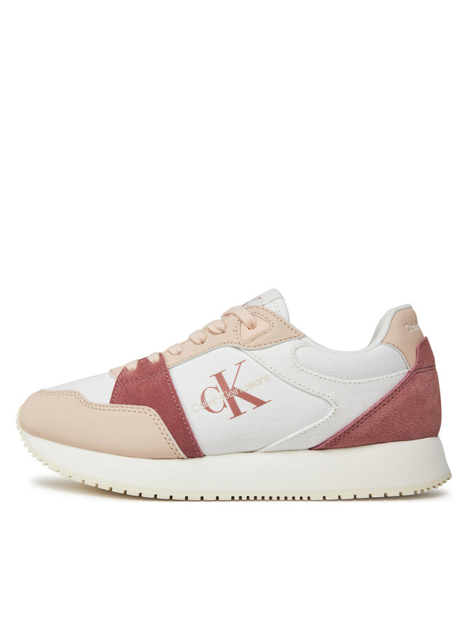 Calvin Klein Jeans Снікерcи Calvin Klein Jeans Runner Low Lace Mix Ml Btw YW0YW01436 Білий