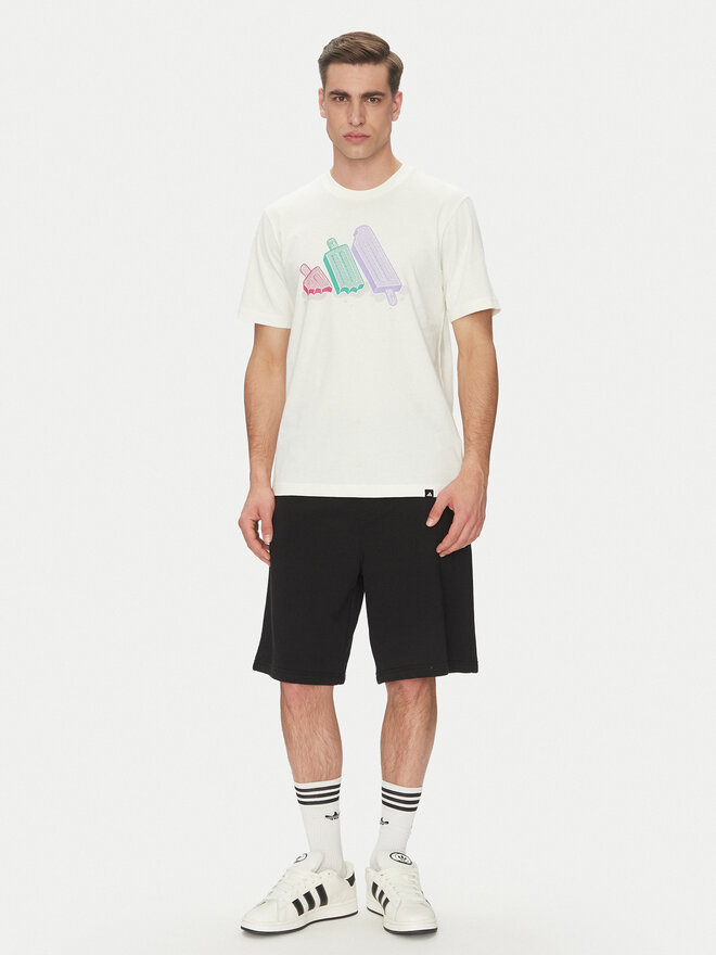 adidas adidas T-Shirt Lounge Ice Graphic JJ4020 Λευκό Regular Fit