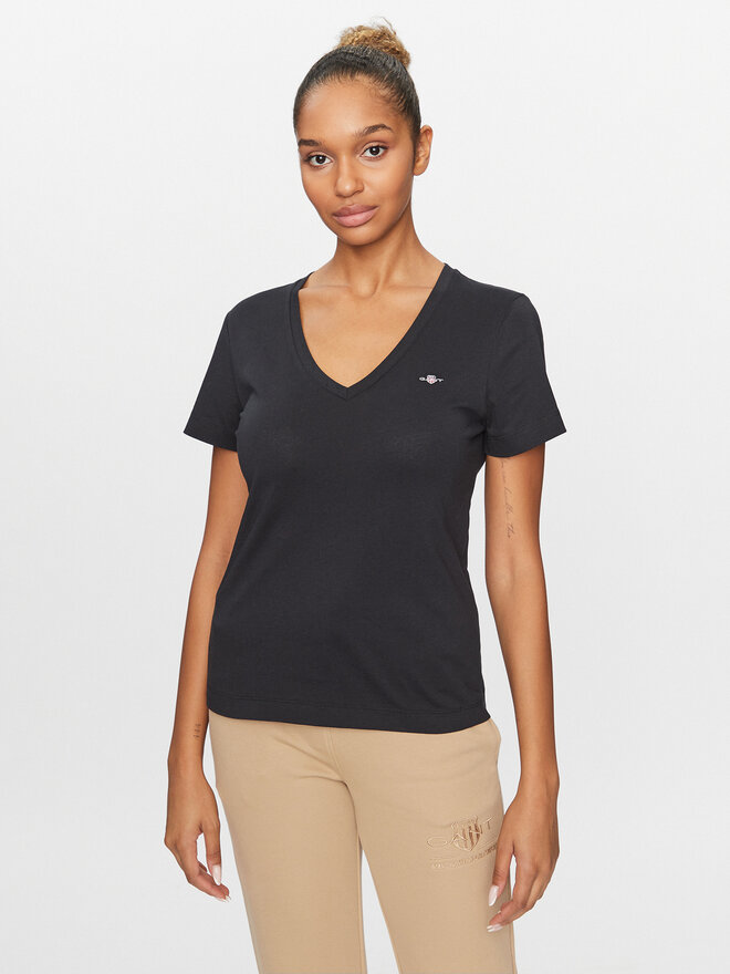 Gant Gant Marškinėliai Shield 4200750 Juoda Regular Fit