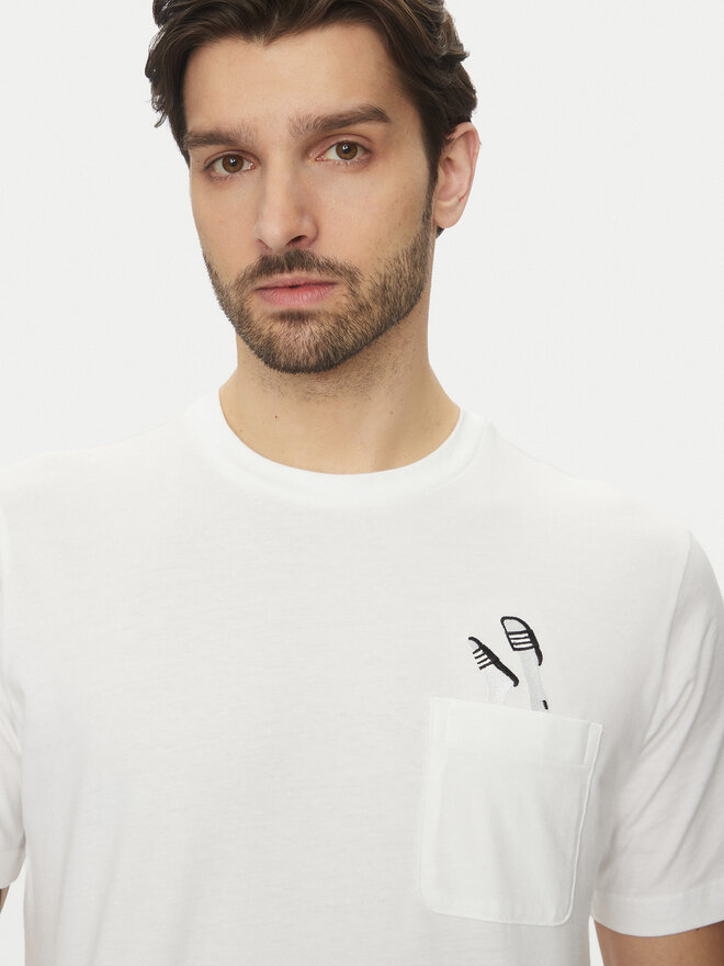adidas adidas Camiseta Lounge Slides Graphic Pocket JC5282 Blanco Regular Fit