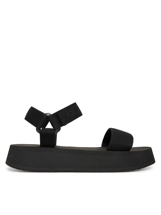 Calvin Klein Jeans Sandały Calvin Klein Jeans Sandal Velcro Webbing Mg YW0YW01693 Czarny