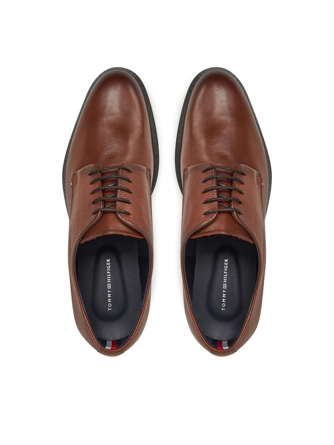 Tommy Hilfiger Półbuty Tommy Hilfiger Core Hilfiger Leather Shoe FM0FM05375 Brązowy