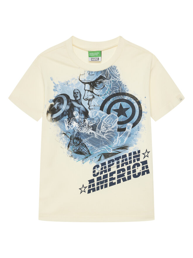 United Colors Of Benetton United Colors Of Benetton T-Shirt 35RYC10N9 Μπεζ Regular Fit