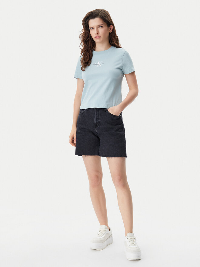 Calvin Klein Jeans Calvin Klein Jeans Marškinėliai Baby Tee J20J223113 Mėlyna Slim Fit