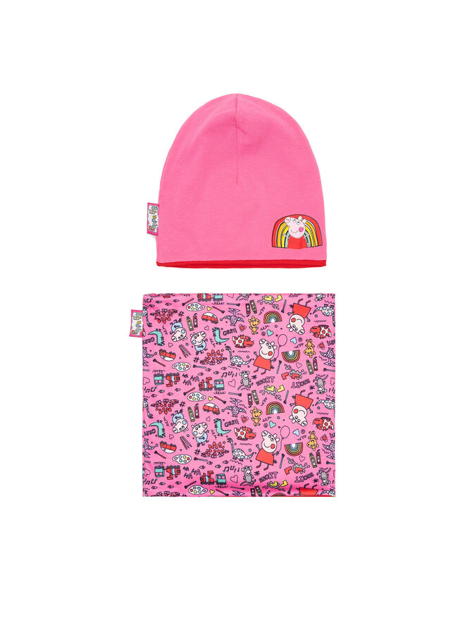 Peppa Pig Комплект шапка и шал тип комин Peppa Pig ACCCS-AW24-112PP Розов