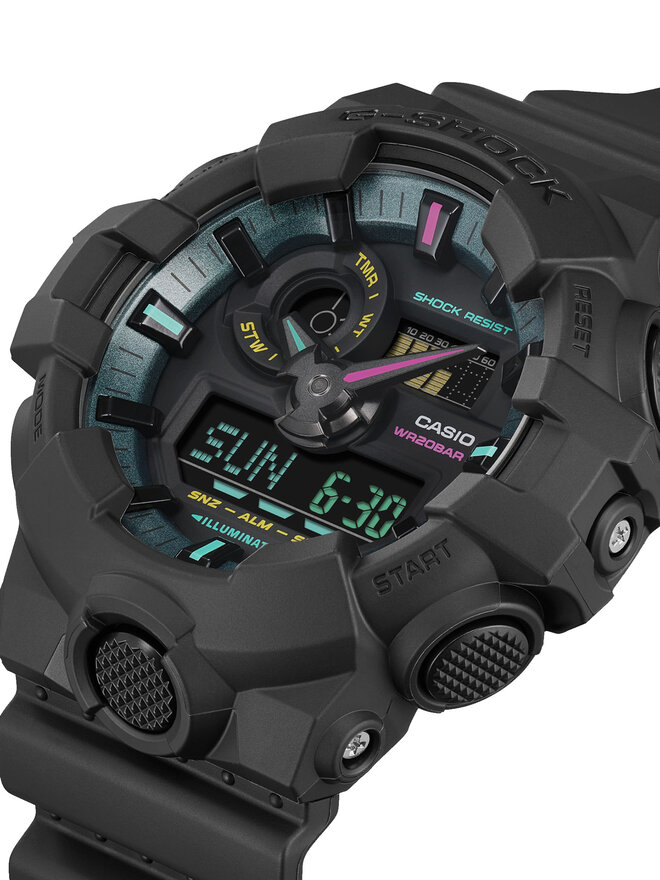 G-Shock Ceas G-Shock Multi-Fluorescent Accents GA-700MF-1AER Negru