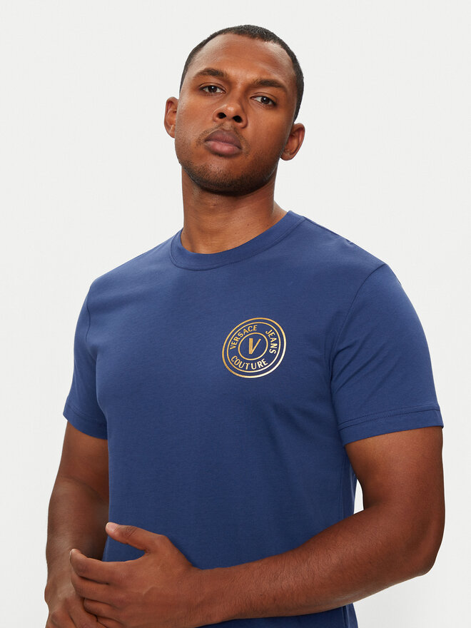 Versace Jeans Couture Versace Jeans Couture Póló 77GAHT00 CJ00T Kék Slim Fit