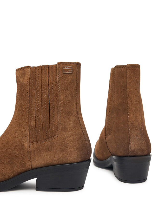 Tommy Jeans Stiefeletten Tommy Jeans Tjw Suede Cowboy Boots EN0EN03142 Braun