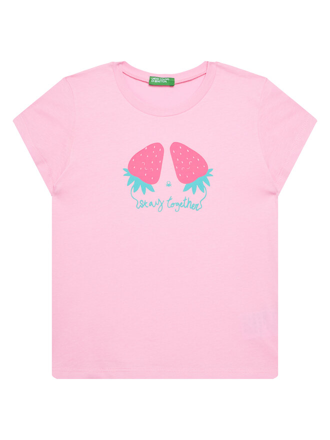 United Colors Of Benetton United Colors Of Benetton Camiseta 3JERG10J3 Rosa Regular Fit