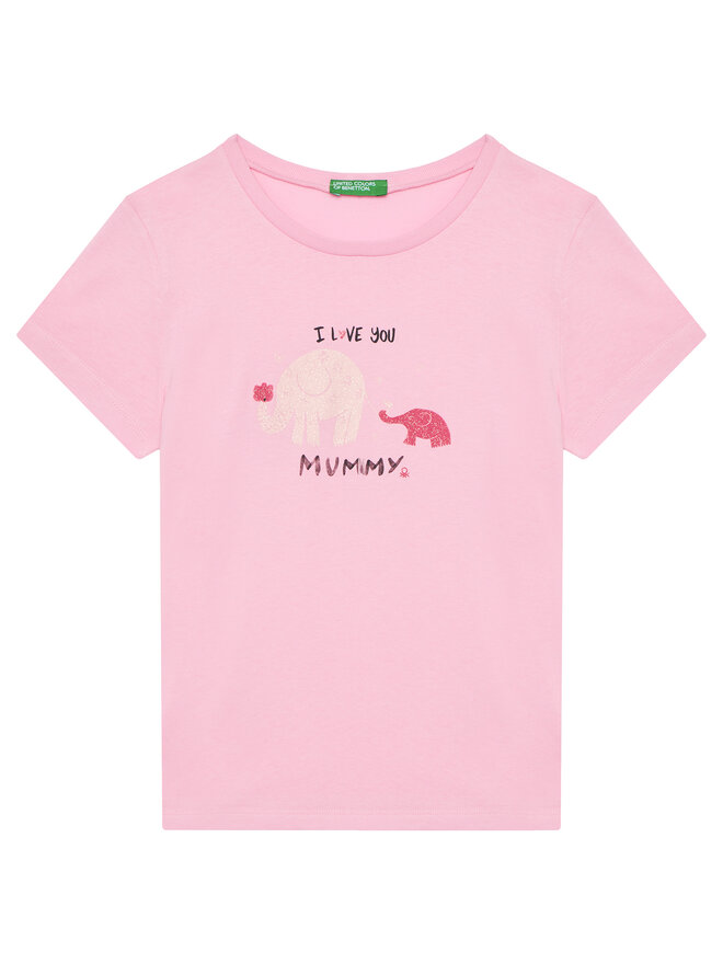 United Colors Of Benetton United Colors Of Benetton Camiseta 3I1XG10JJ Rosa Regular Fit